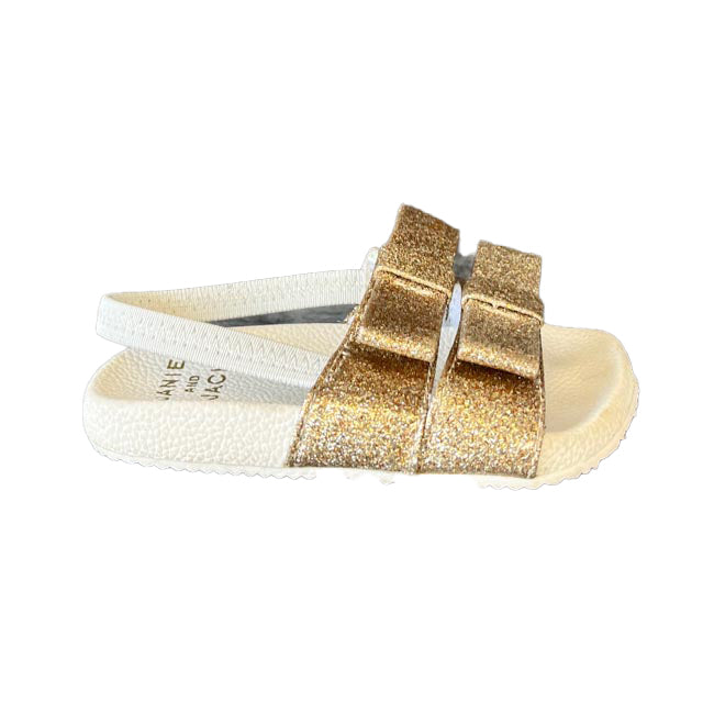 Janie and Jack Girls White | Gold Sandals Size: 4 Infant