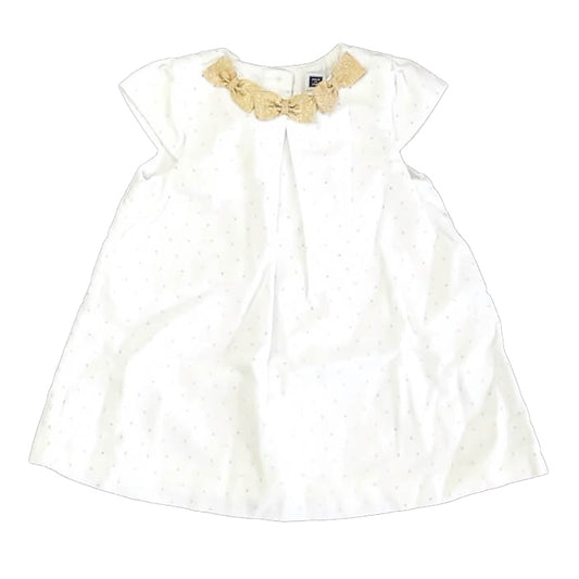 Janie and Jack Girls White | Gold Dress Size: 18-24 Months White | Gold
