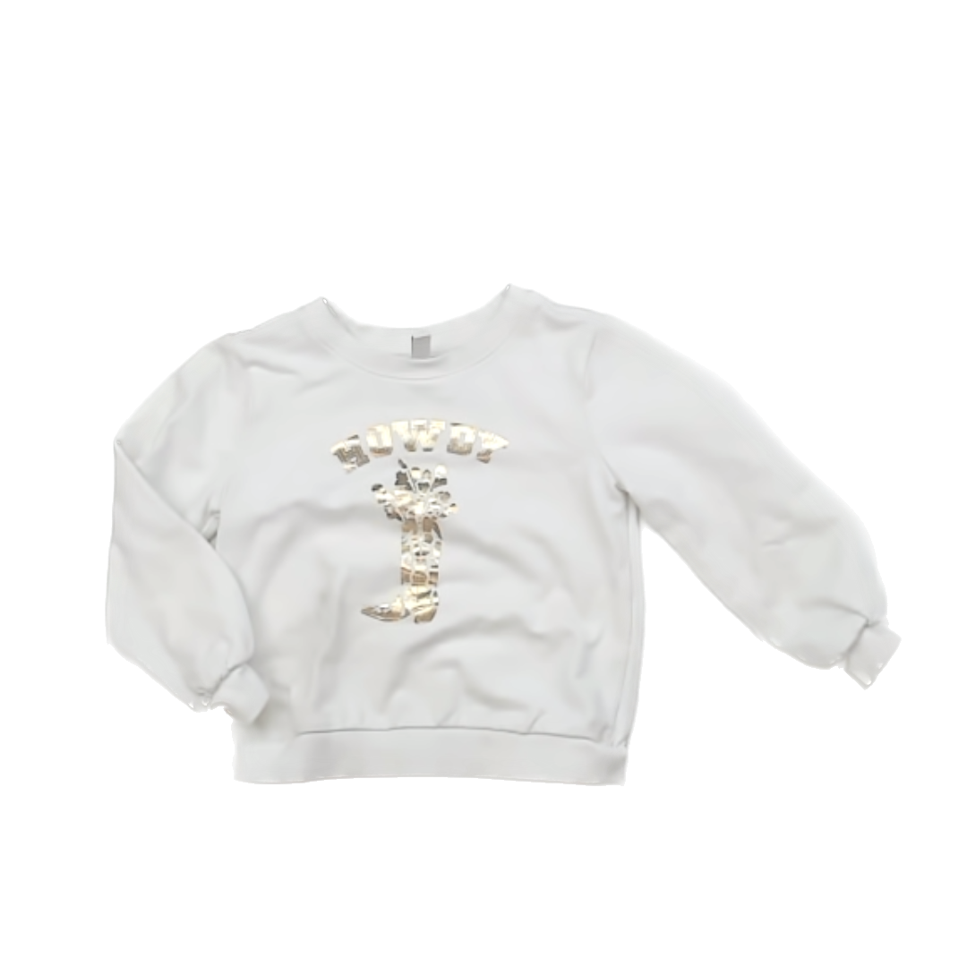 Janie and Jack Girls White | Gold Sweatshirt Size: 3T White | Gold