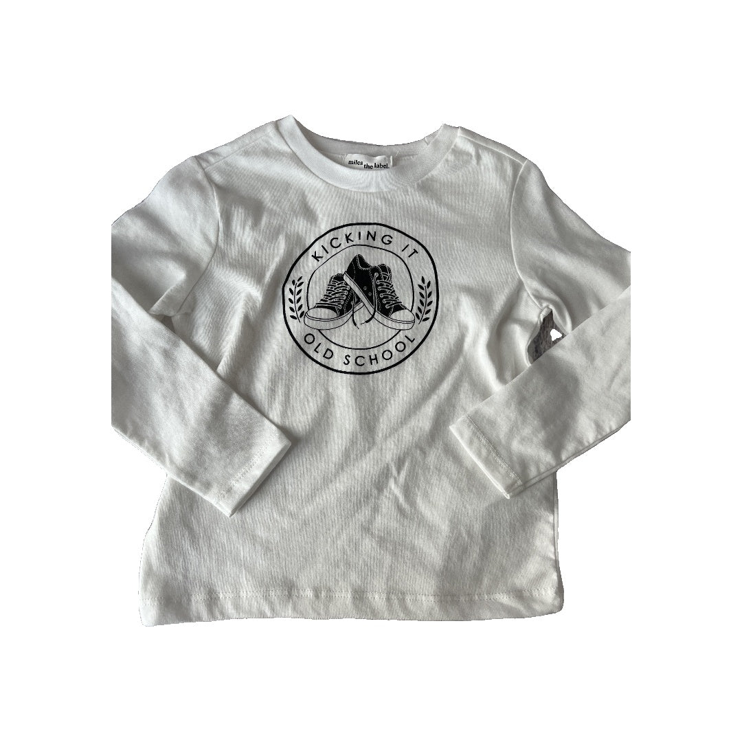Miles Boys White | Graphic Long Sleeve Shirt Size: 2T White | Graphic