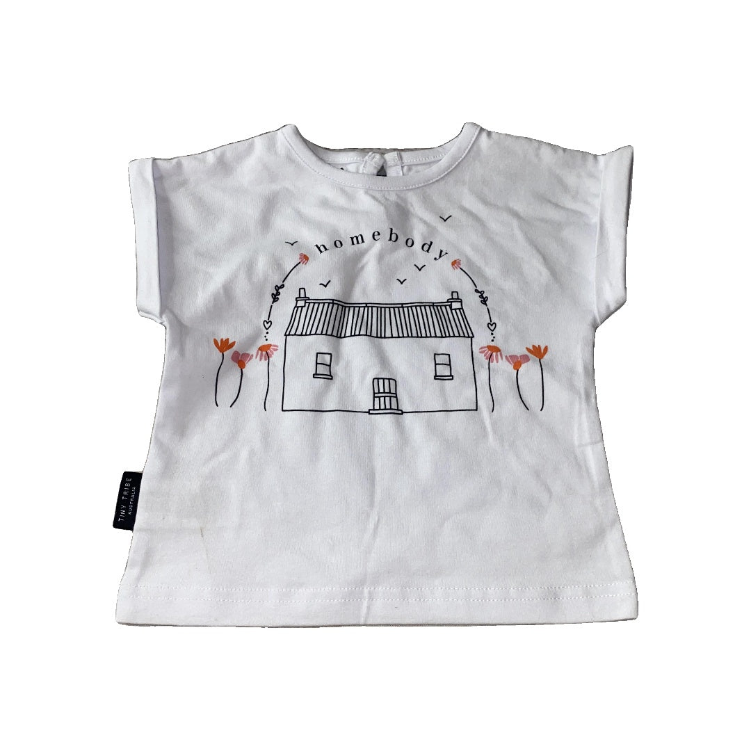 Tiny Tribe Girls White | Graphic T-Shirt Size: 9-12 Months White | Graphic