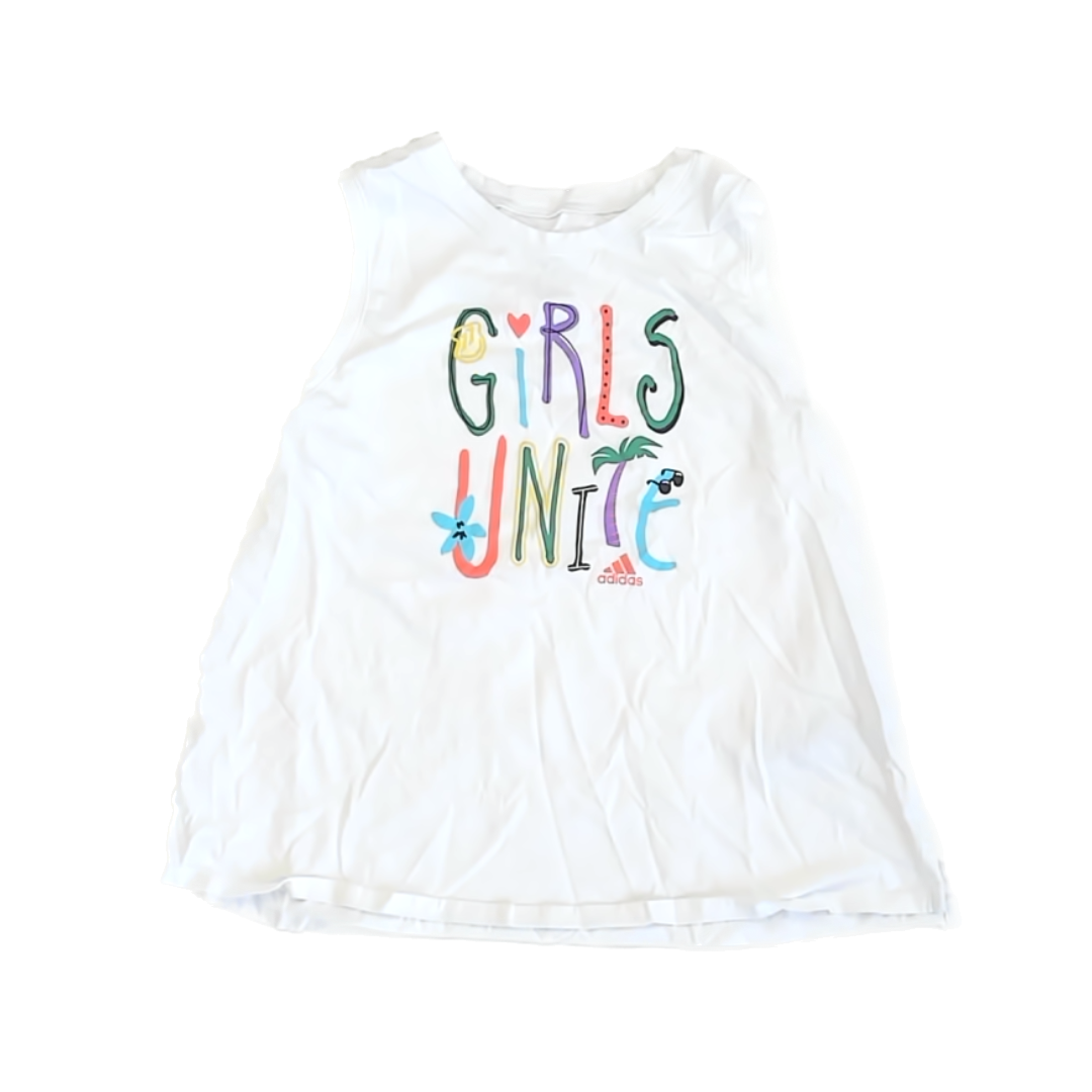 Adidas Girls White | Graphic Tank Top Size: Youth XL White | Graphic