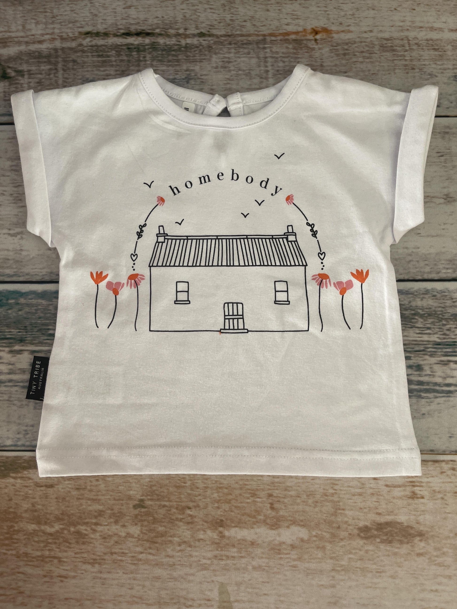 Tiny Tribe Girls White | Graphic T-Shirt Size: 6-9 months White | Graphic