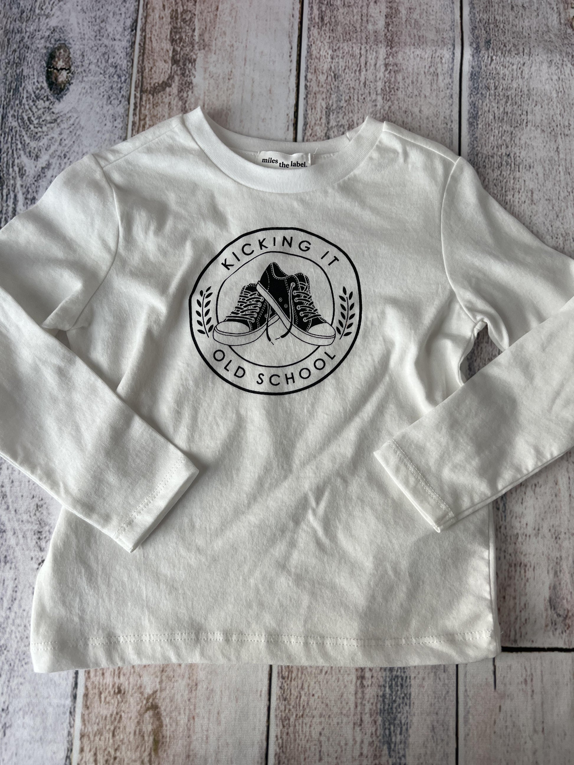 Miles Boys White | Graphic Long Sleeve Shirt Size: 2T White | Graphic