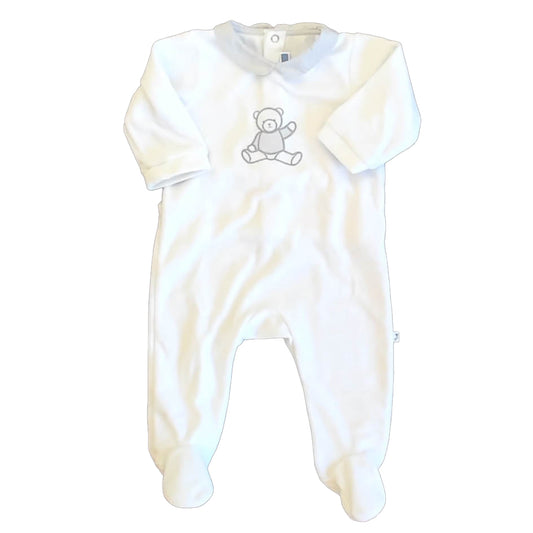 Jacadi Boys White | Gray Bear Long Sleeve Outfit Size: 6-9 Months White | Gray Bear