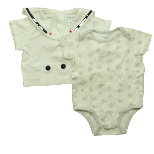 Ralph Lauren Girls White | Gray Bears | Navy Onesie Size: 3 Months White | Gray Bears | Navy