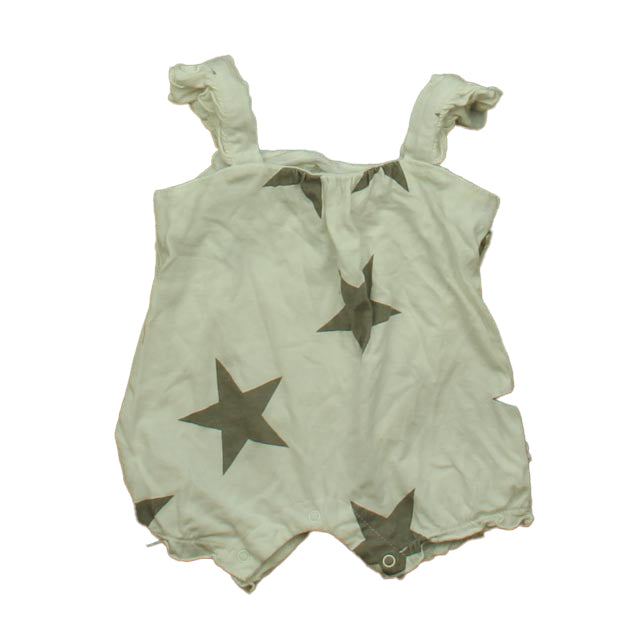 Baby Soy Girls White | Gray Stars Romper Size: 0-3 Months