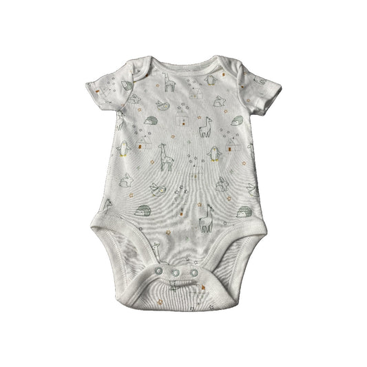 Cloud Island Unisex White | green | animals Onesie Size: 3-6 months White | green | animals
