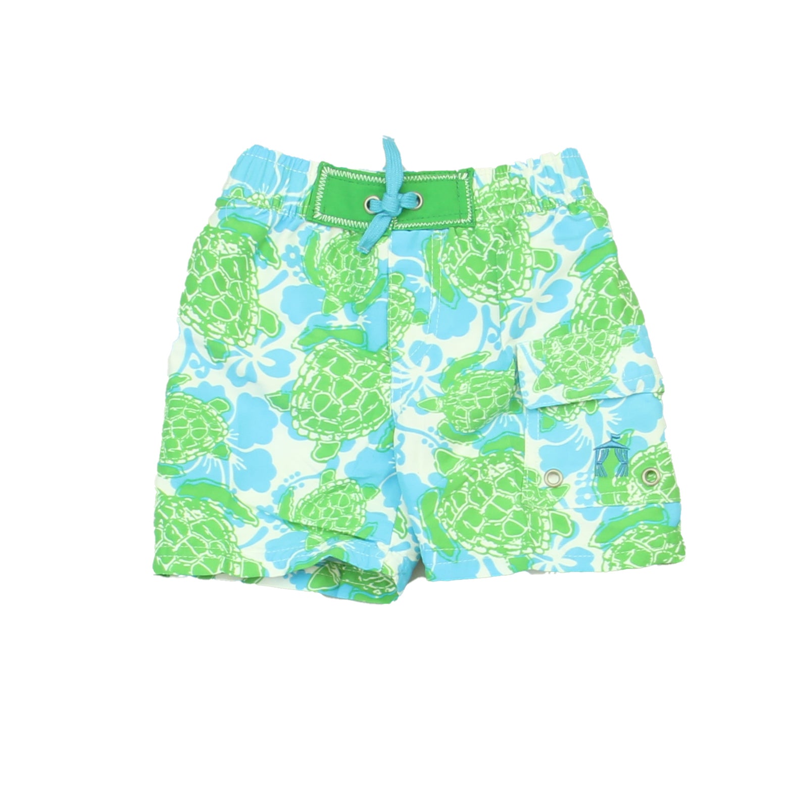 Cabanalife Boys White | Green | Blue Trunks Size: 3-6 Months White | Green | Blue