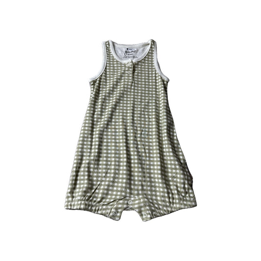 Goumi Unisex White | green | Check Romper Size: 18-24 months White | green | Check