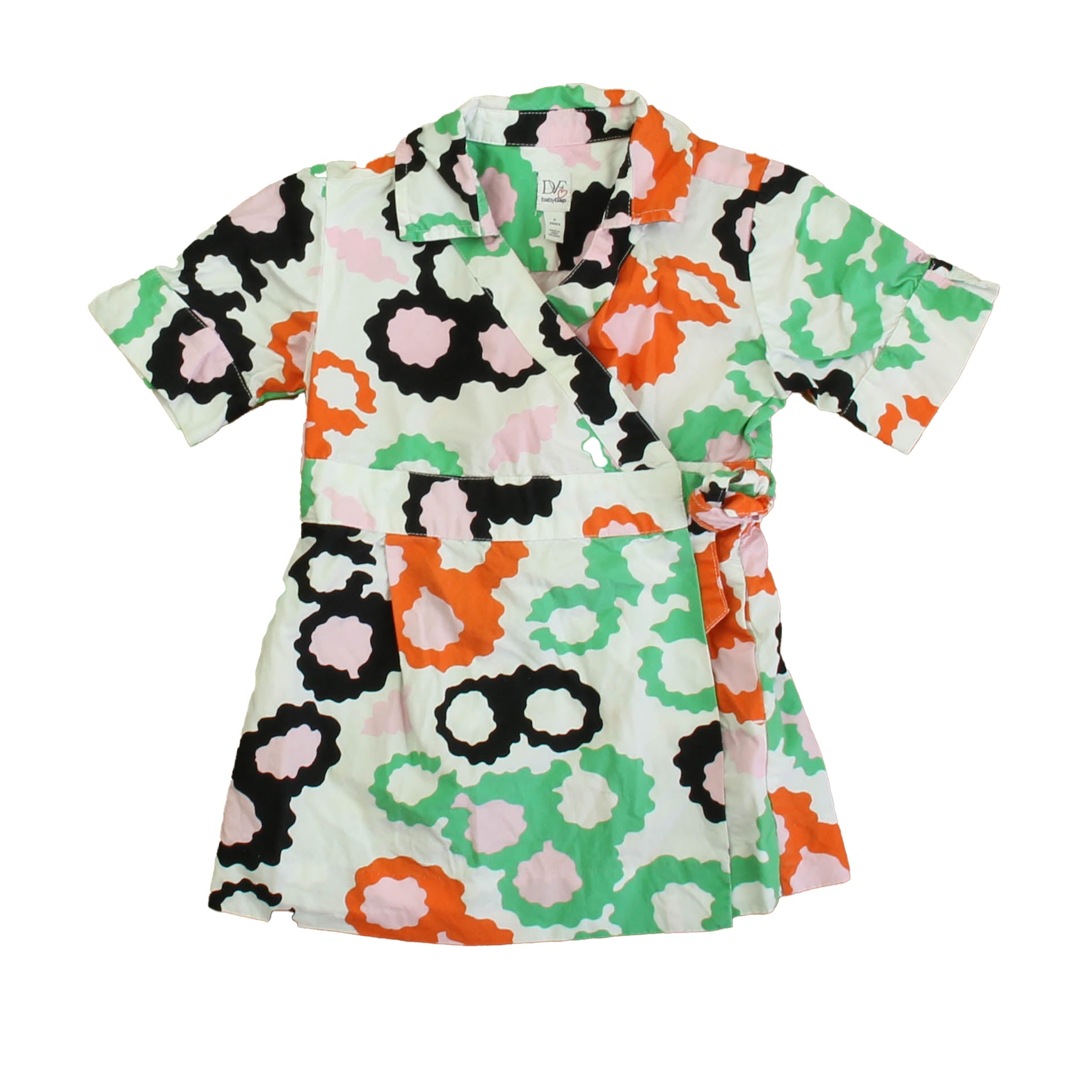 Gap Girls White | Green | Orange Dress Size: 2T White | Green | Orange