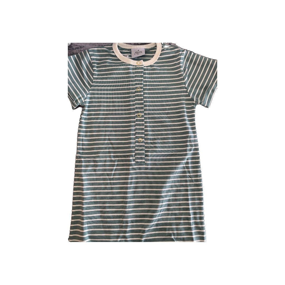 Orcas Lucille Boys White | green | Stripe Romper Size: 2T White | green | Stripe