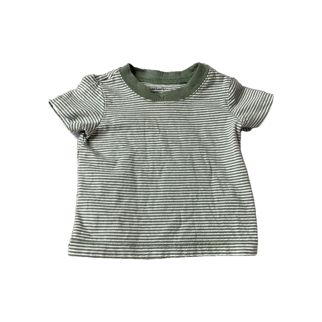 Carters Boys White | green | Stripe T-Shirt Size: 9 months White | green | Stripe