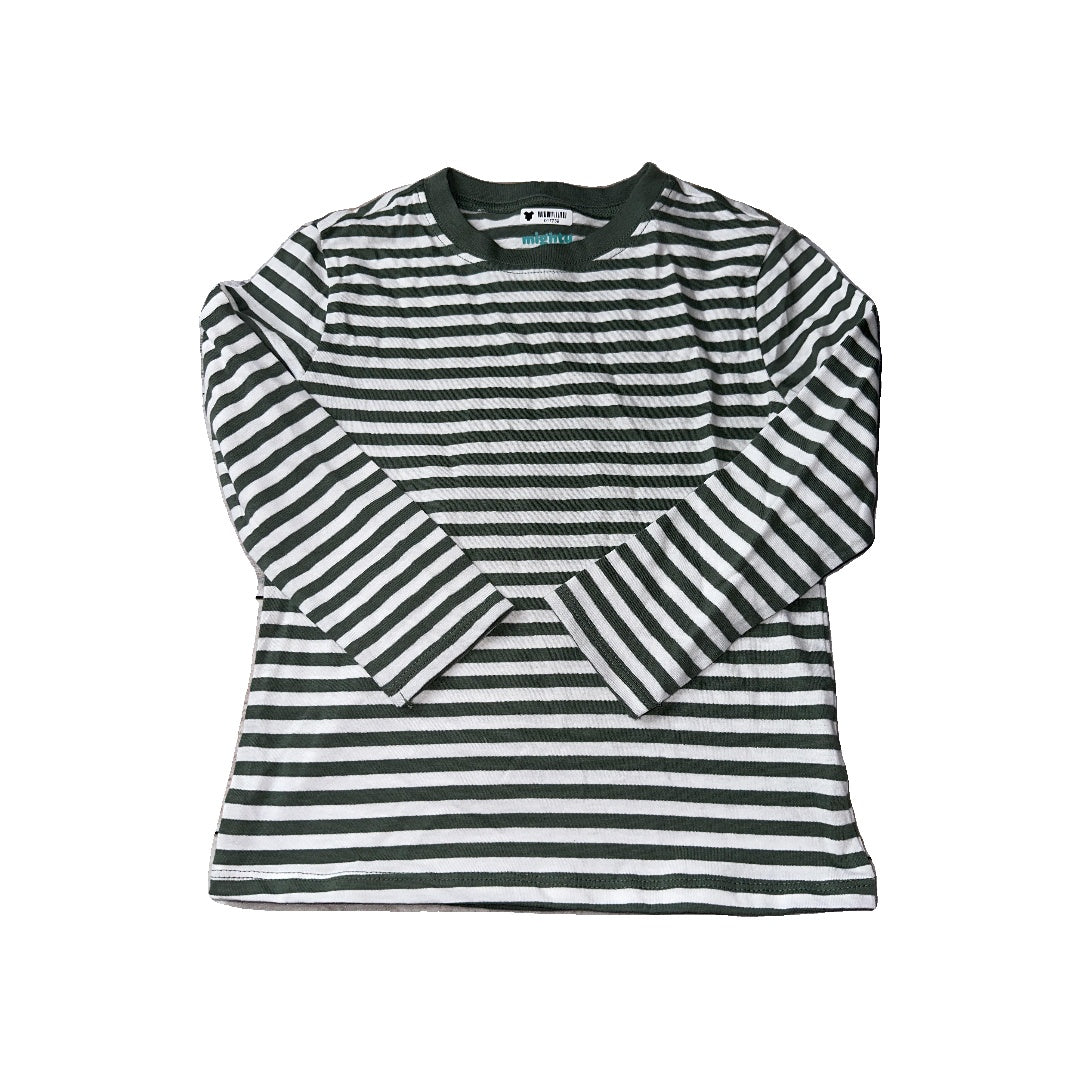 Mighty Goods Boys White | green | Striped Long Sleeve Shirt Size: 3T White | green | Striped