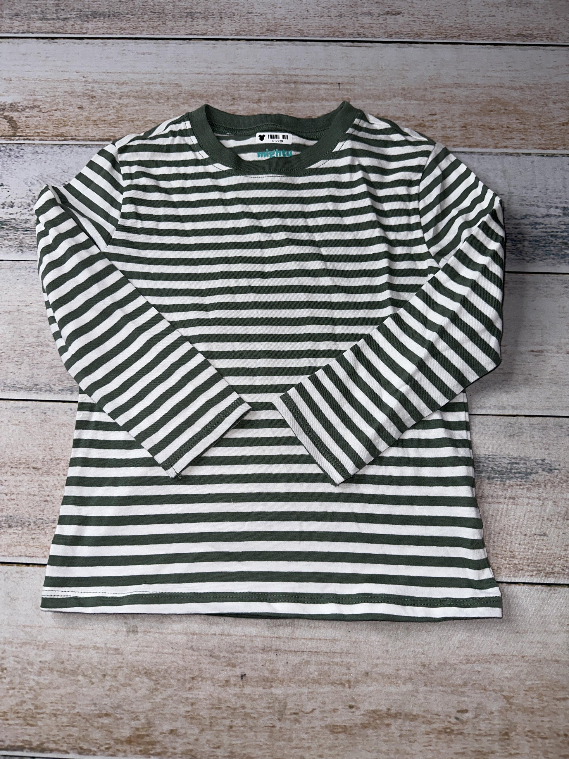 Mighty Goods Boys White | green | Striped Long Sleeve Shirt Size: 3T White | green | Striped