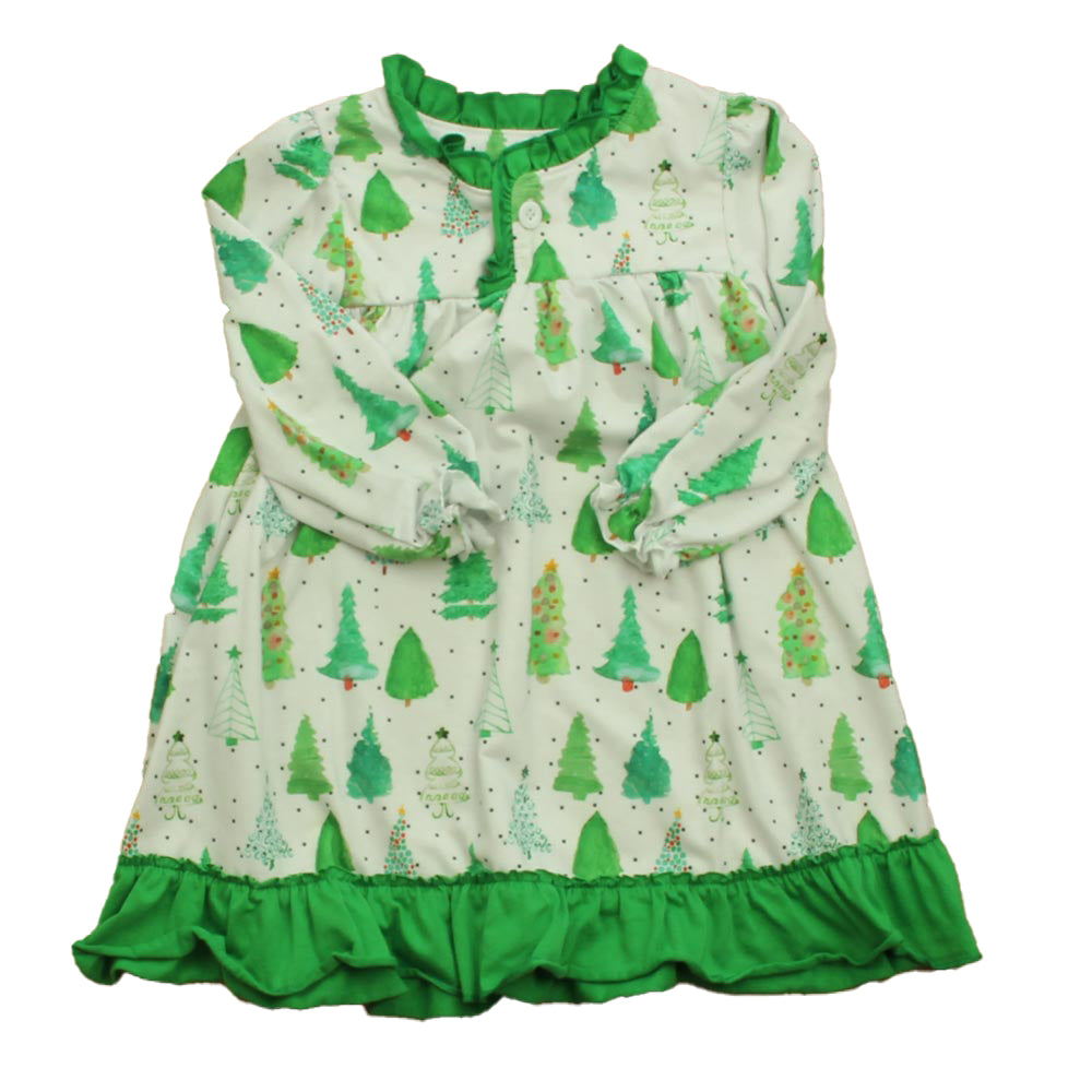 Unknown Brand Girls White | Green Trees Nightgown Size: 3T White | Green Trees
