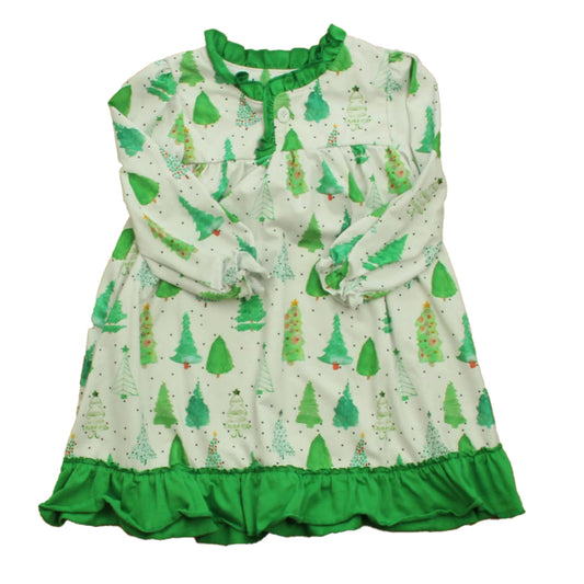 Unknown Brand Girls White | Green Trees Nightgown Size: 3T White | Green Trees