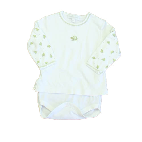 Magnolia Baby Boys White | Green Turtle Onesie Size: 6 Months White | Green Turtle