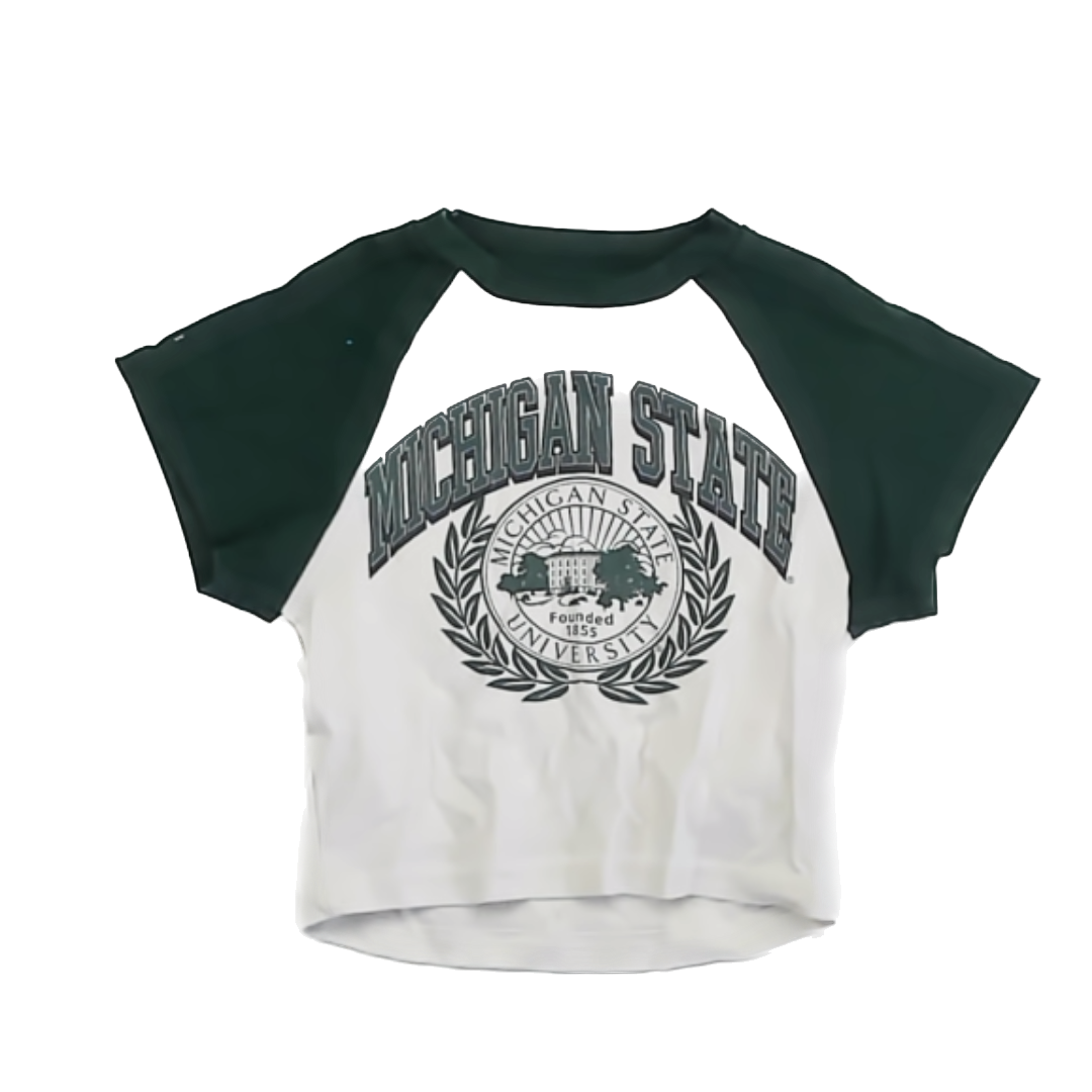 Goodie Two Shirts Girls White | Green T-Shirt Size: S White | Green