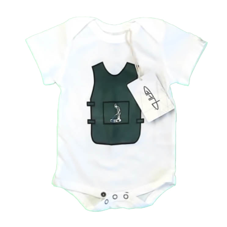 Garb Boys White | Green Onesie Size: 0-3 Months White | Green