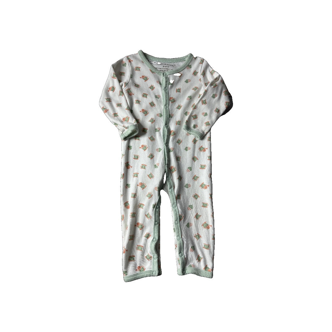 Bebenca Unisex White | green Long Sleeve Outfit Size: 9-12 Months White | green