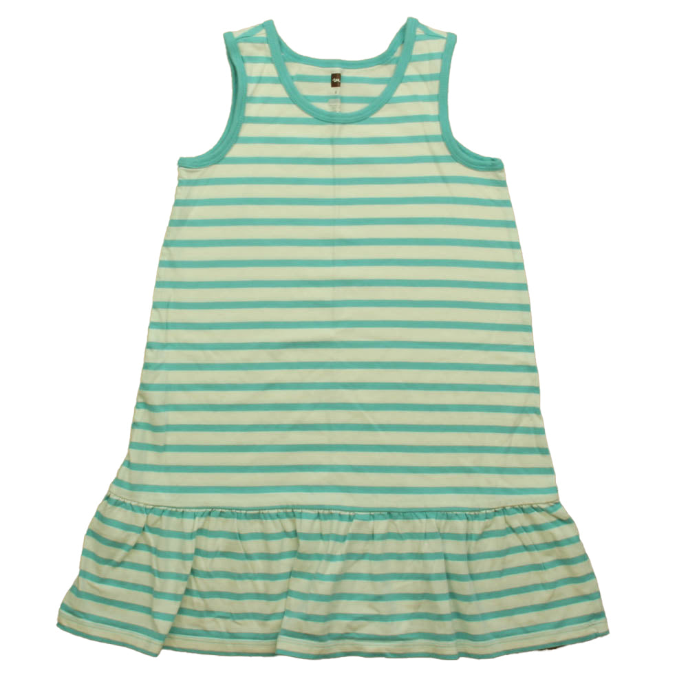 Tea Girls White | Green Dress Size: 6 Years