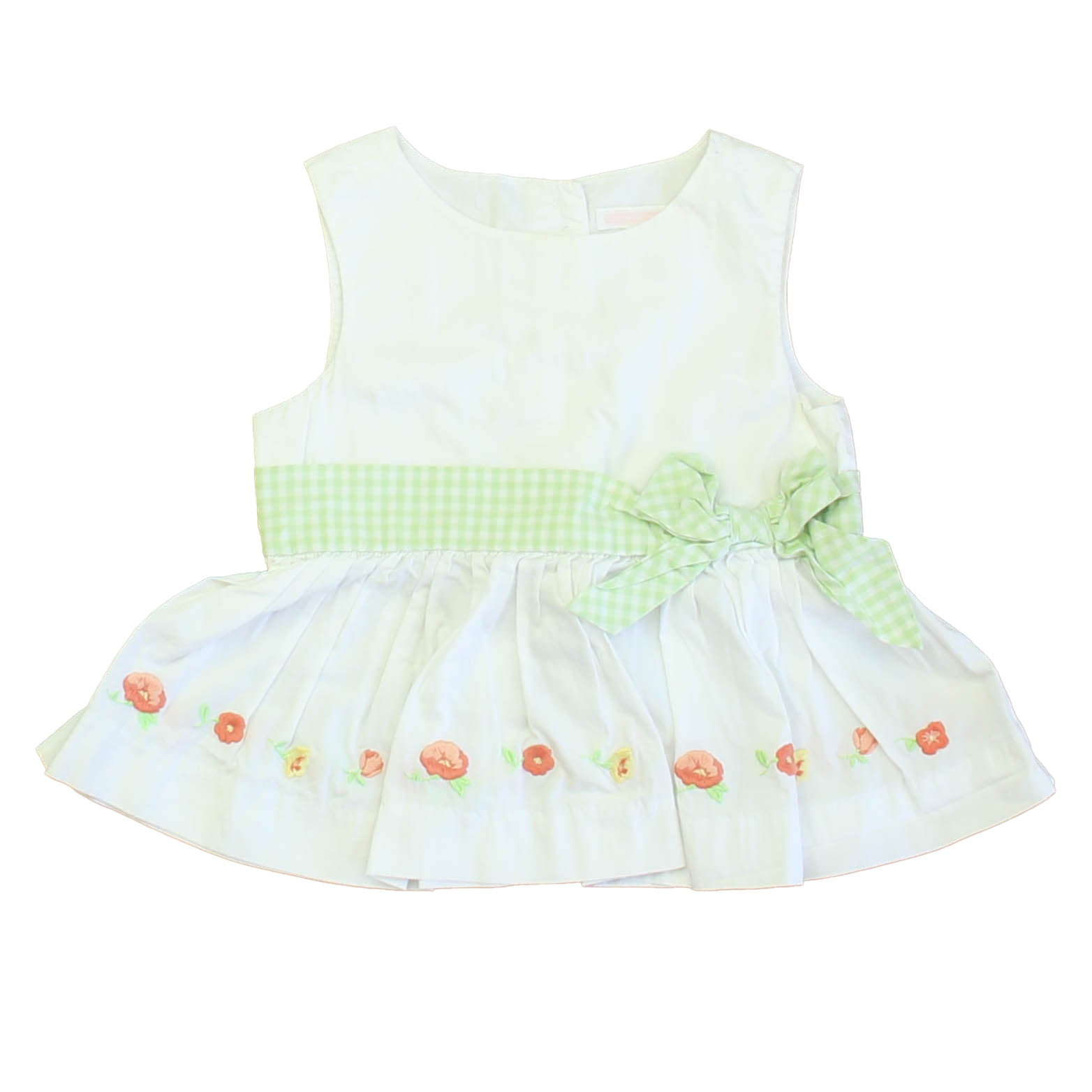 Janie and Jack Girls White | Green Blouse Size: 12-18 Months White | Green