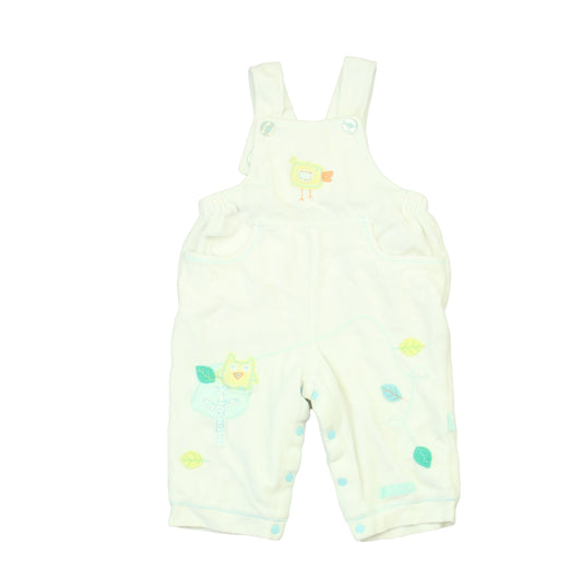 Pumpkin Patch Boys White | Green Overalls Size: 6-12 Months White | Green
