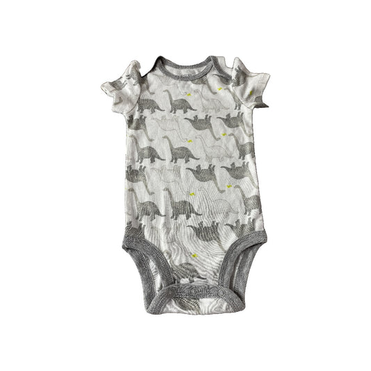 Carters Boys White | Grey | Dinosaur Onesie Size: 3-6 months White | Grey | Dinosaur