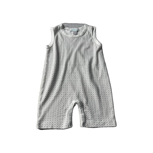Feather Baby Boys White | Grey | Graphic Romper Size: 18-24 months White | Grey | Graphic