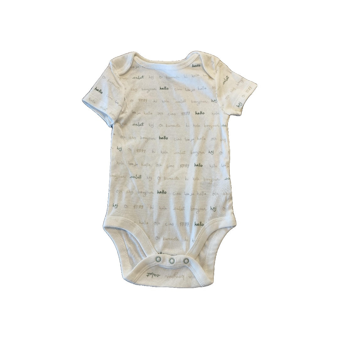 Cloud Island Unisex White | Grey | green | Words Onesie Size: 6-9 months White | Grey | green | Words