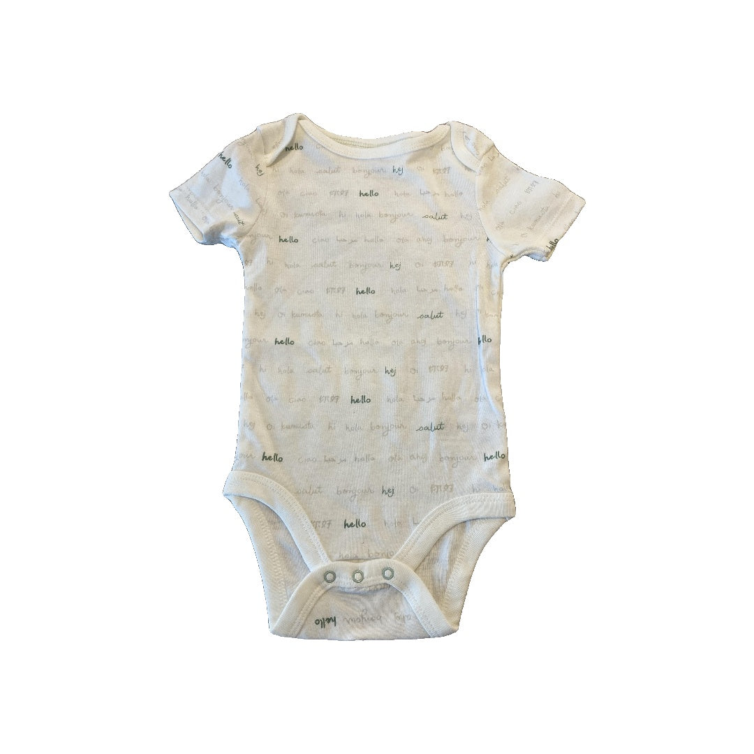 Cloud Island Unisex White | Grey | green | Words Onesie Size: 12 months White | Grey | green | Words