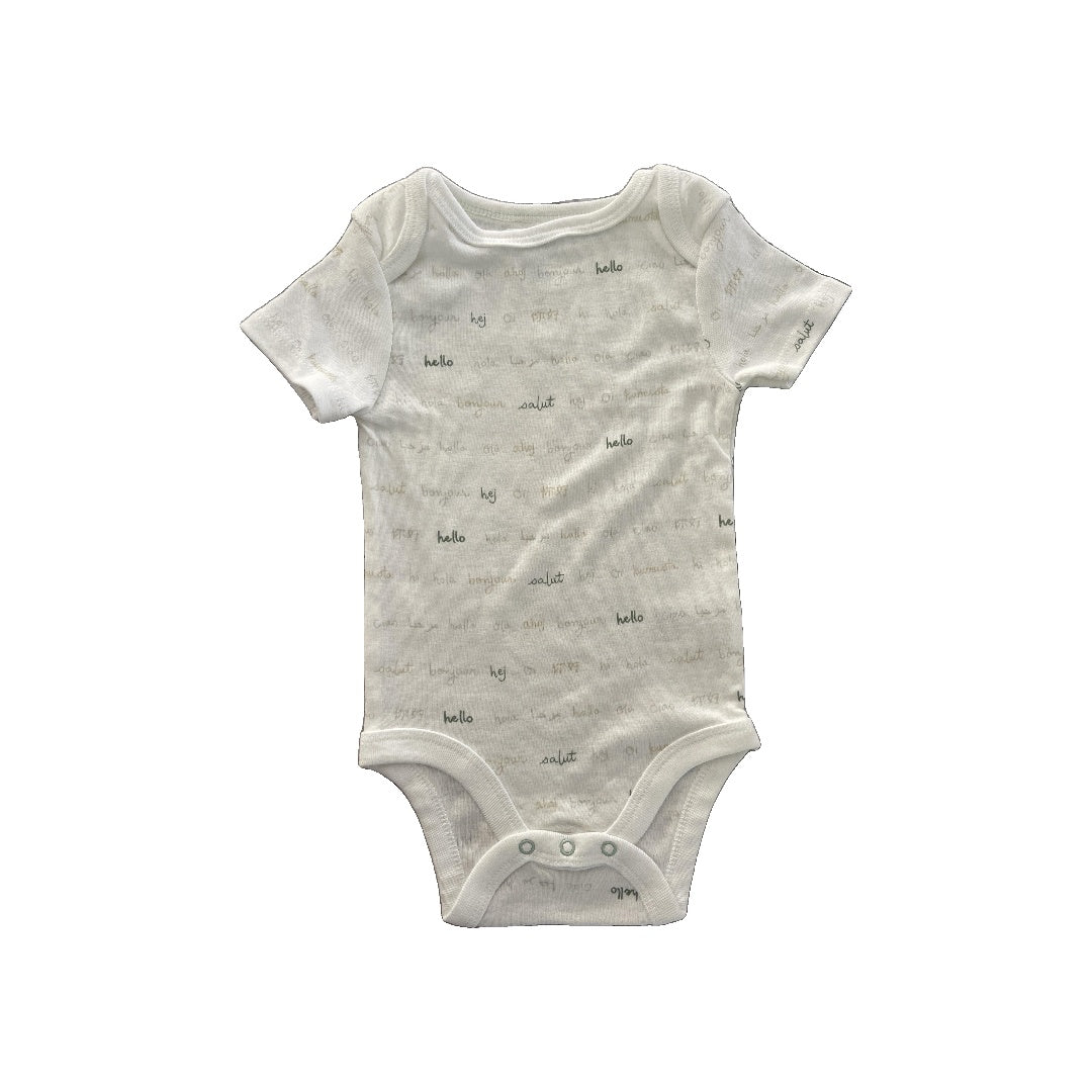 Cloud Island Girls White | Grey | light green Onesie Size: 6 months White | Grey | light green