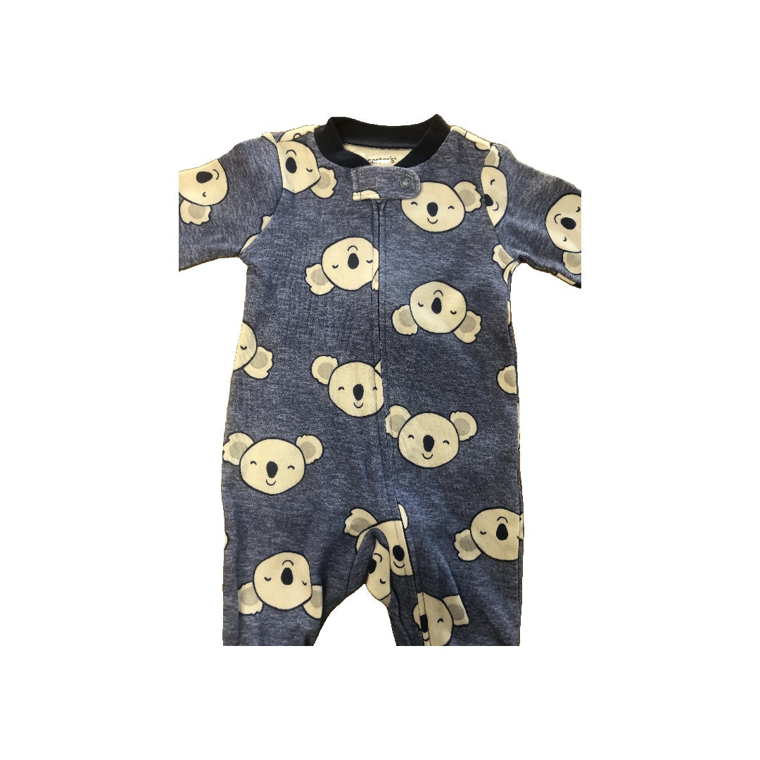Carters Unisex White | Grey | Navy Blue Pajamas Size: 0-3 months White | Grey | Navy Blue