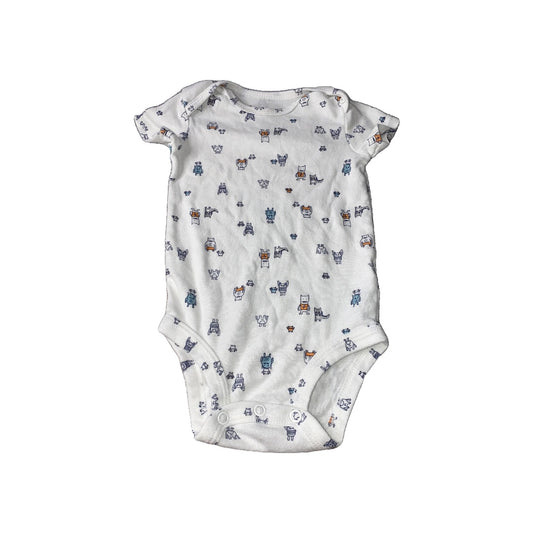 Carters Unisex White | Grey | orange | Blue Onesie Size: 6 months White | Grey | orange | Blue