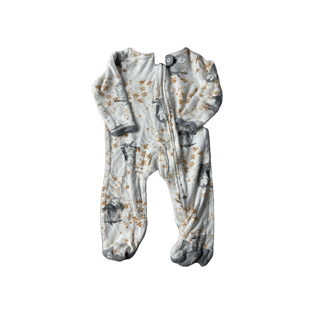 Burt's Bees Boys White | Grey | Owls Pajamas Size: Newborn White | Grey | Owls