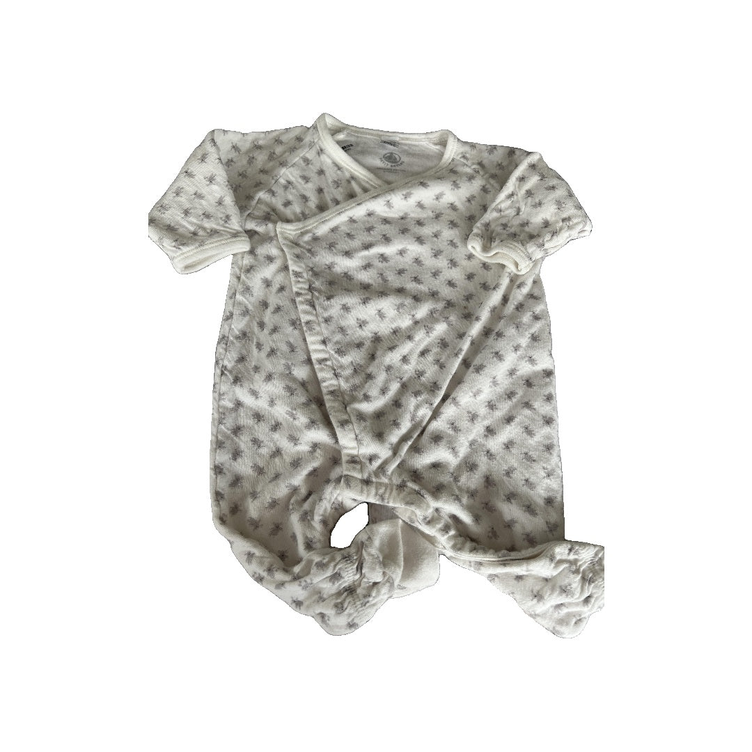 Petit Bateau Girls White | Grey | Pattern Pajamas Size: 6 months White | Grey | Pattern