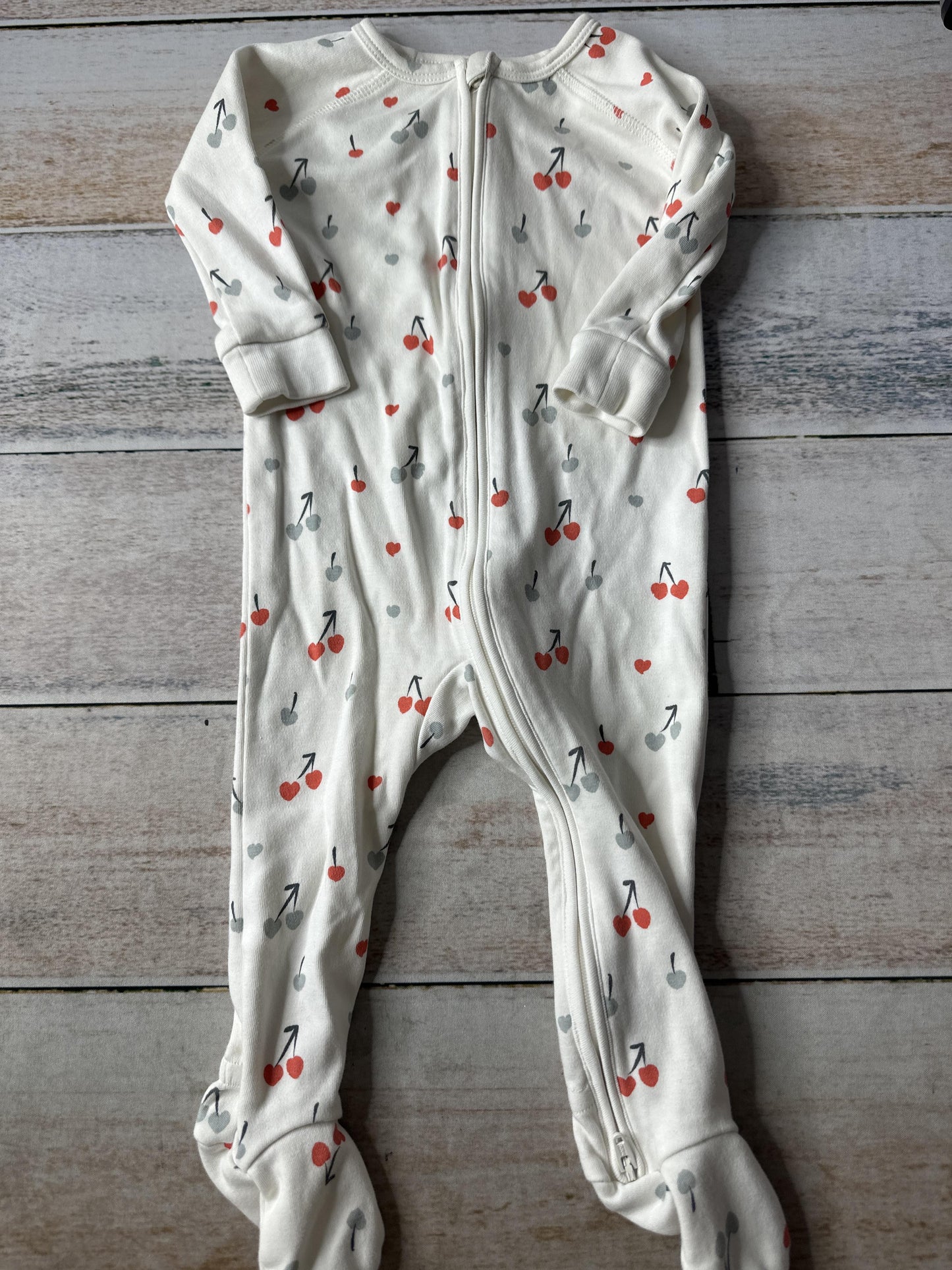 Pehr Girls White | Grey | Red Pajamas Size: 3-6 months White | Grey | Red