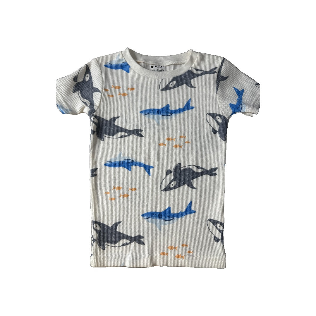 Carters Unisex White | Grey | Sharks Pajamas Size: 4T White | Grey | Sharks