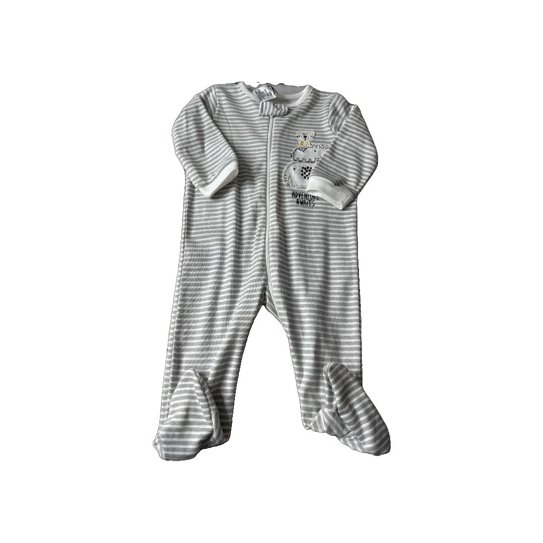 Gerber organic Boys White | Grey | Stripe | Graphic Pajamas Size: 6-9 months White | Grey | Stripe | Graphic