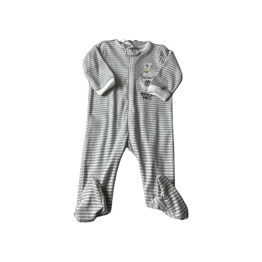Gerber organic Boys White | Grey | Stripe | Graphic Pajamas Size: 6-9 months White | Grey | Stripe | Graphic