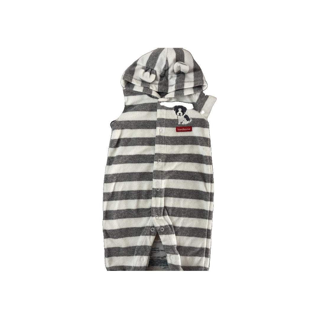 Carters Boys White | Grey | Stripe Bunting Size: 9 months White | Grey | Stripe