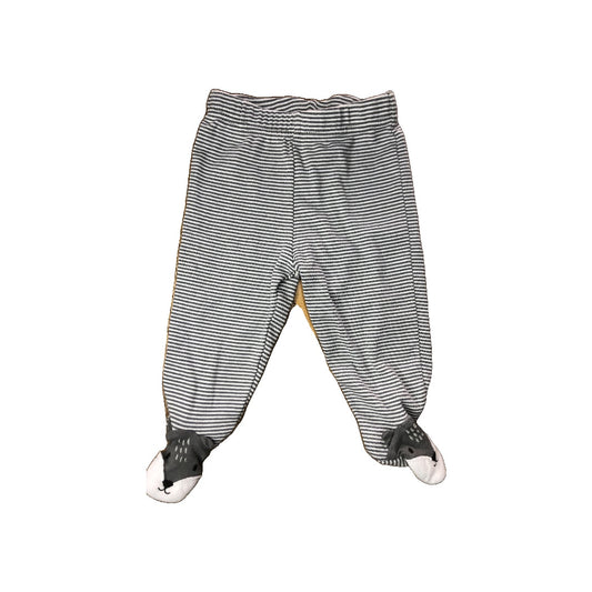 Carters Unisex White | Grey | Striped Pants Size: 6 months White | Grey | Striped