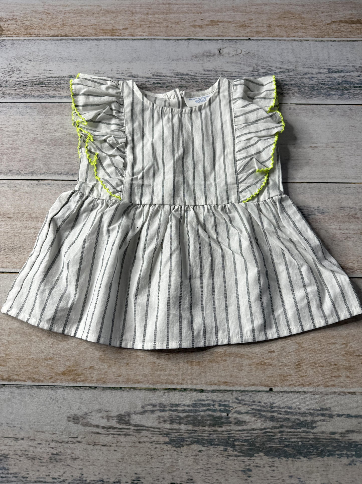 Rockets of Awesome Girls White | grey stripes Shirt Size: 12-18 months White | grey stripes