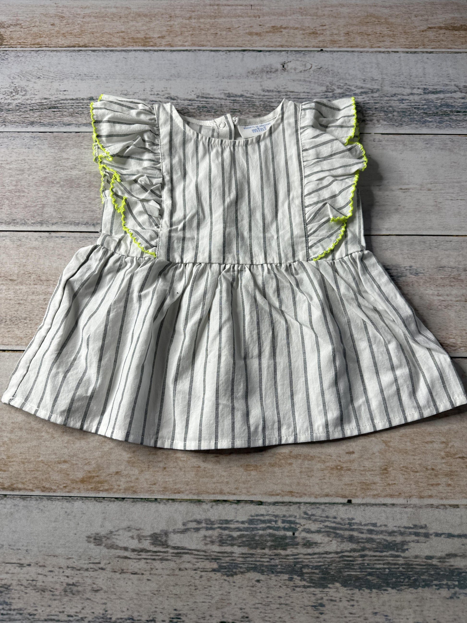 Rockets of Awesome Girls White | grey stripes Shirt Size: 12-18 months White | grey stripes