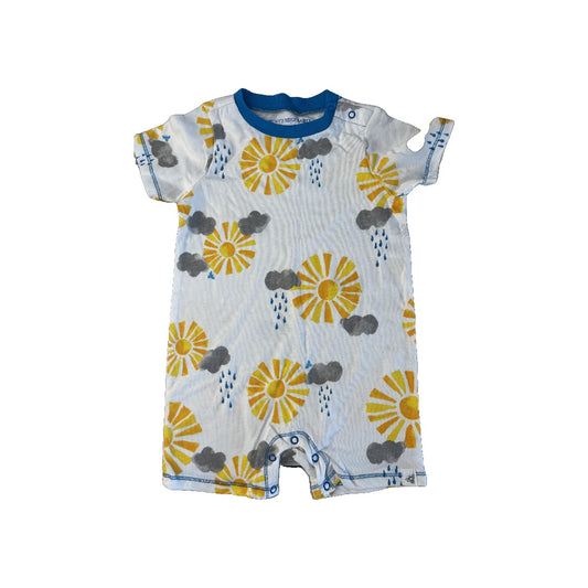 Burt's Bees Unisex White | Grey | Yellow Romper Size: 12 months White | Grey | Yellow