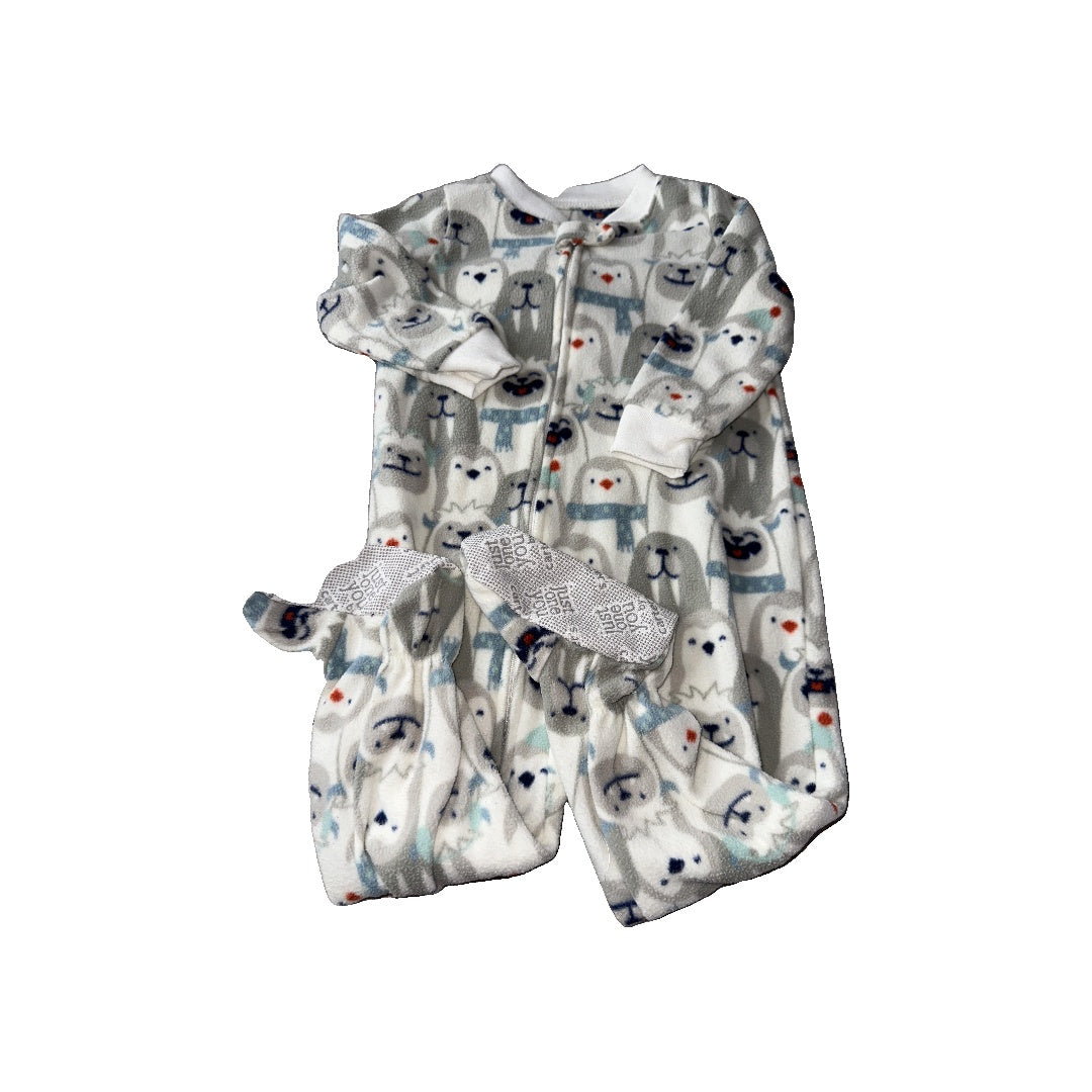 Carters Unisex White | Grey Pajamas Size: 18 months White | Grey