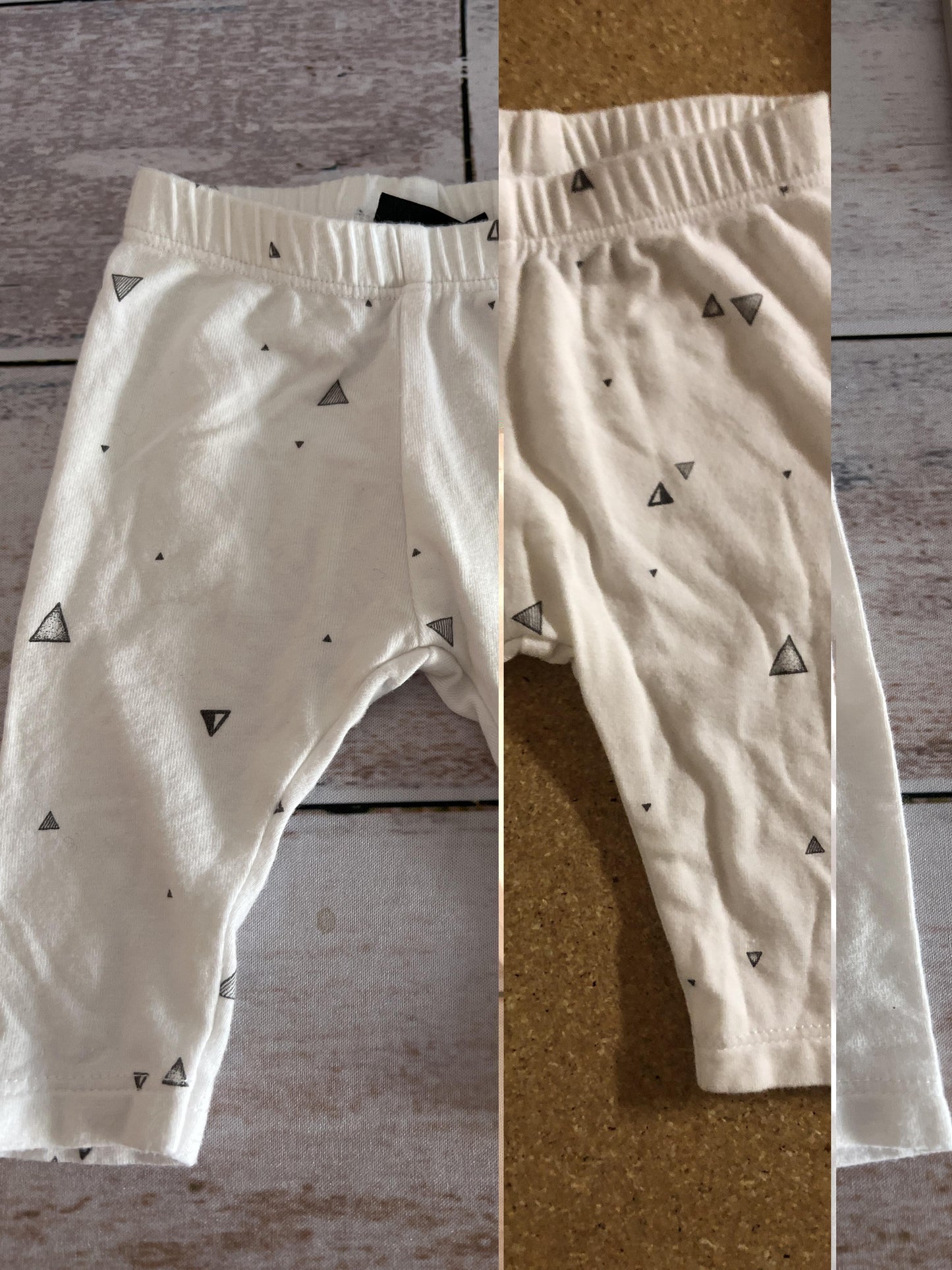 BabySprouts co Unisex White | Grey Pants Size: 0-3 months White | Grey