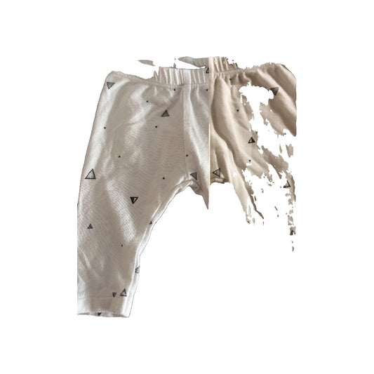BabySprouts co Unisex White | Grey Pants Size: 0-3 months White | Grey