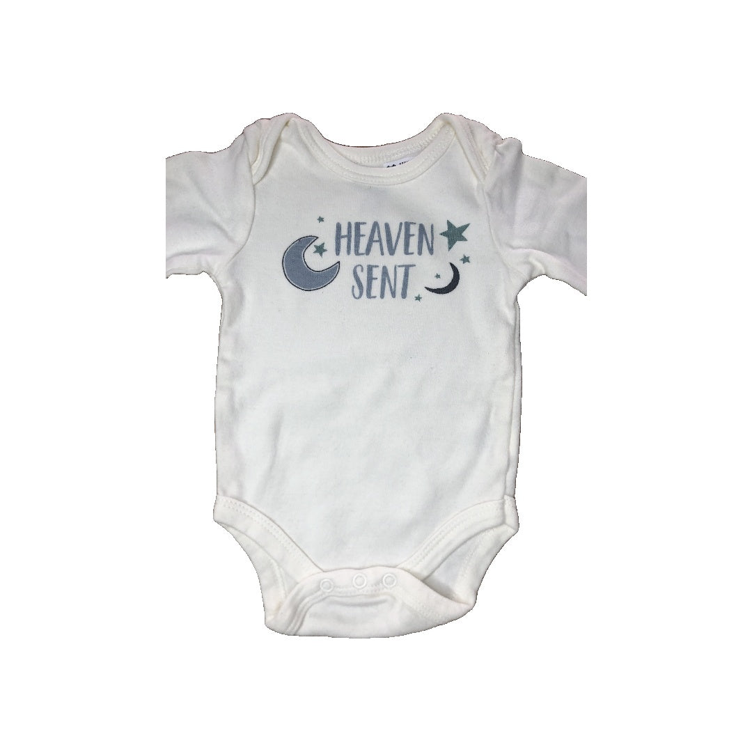 Chick Pea Unisex White | Grey Onesie Size: 3-6 months White | Grey